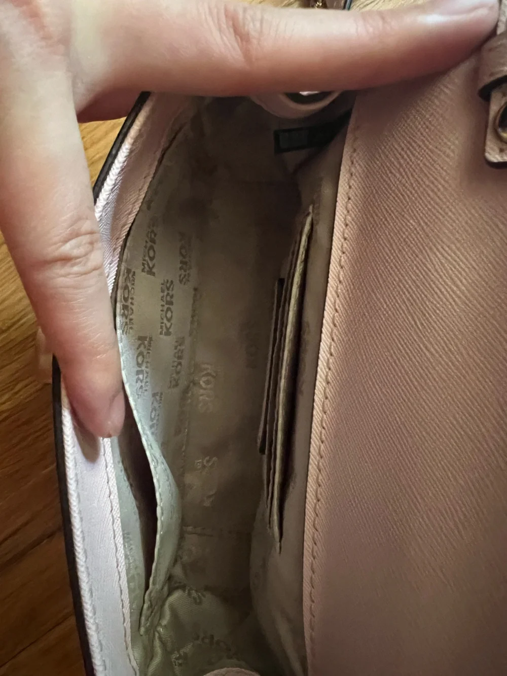 Michael Kors Black and Light Pink Leather Crossbody Duo BUNDLE